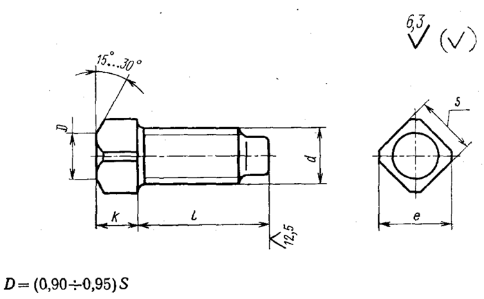 Чертёж винта ГОСТ 1482-84 Чертёж винта ГОСТ 1482-84